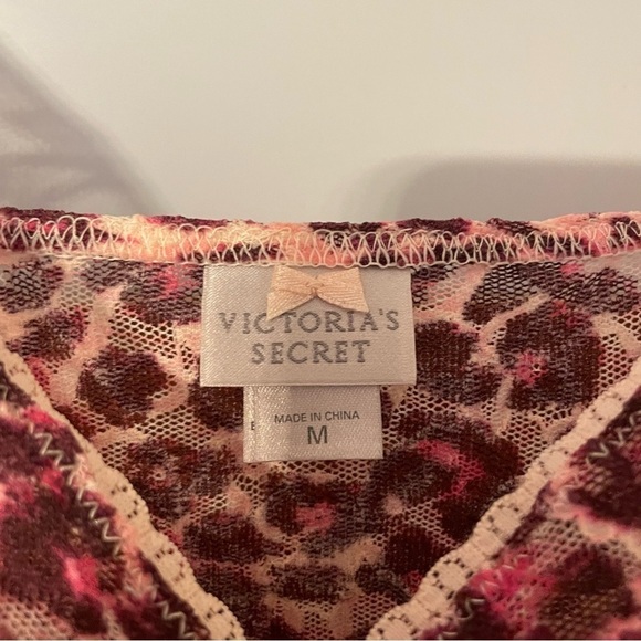 Victoria’s Secret Y2K Pink Cheetah Lace Sheer Slip Lingerie - Picture 4 of 8